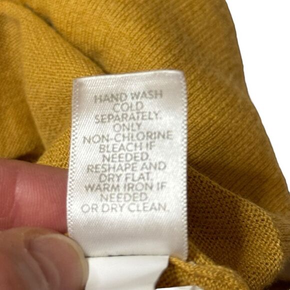 J. Jill Women's Silk Cotton Sweater Tunic Honey Yellow V-Neck Ribbed Hem Size XL - Picture 8 of 8